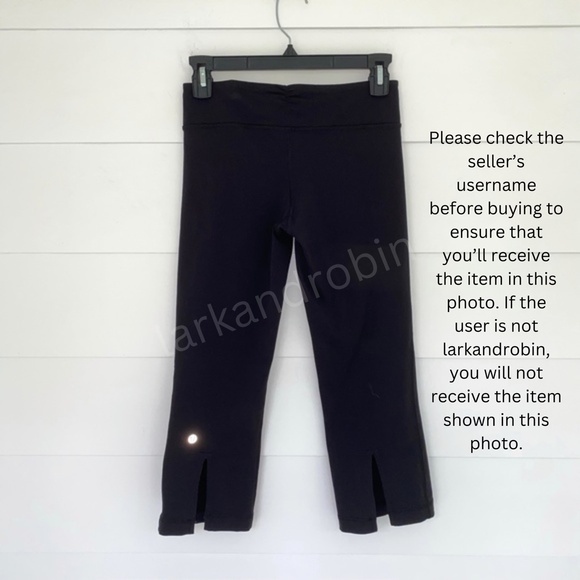 Lululemon Gather & Crow Crop Split Hem Legging Black 2 - Picture 14 of 16